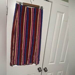 Topshop striped midi skirt size 8
